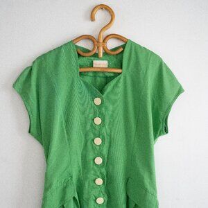 Stanner Munchen Vintage Green button down midi dress N/S